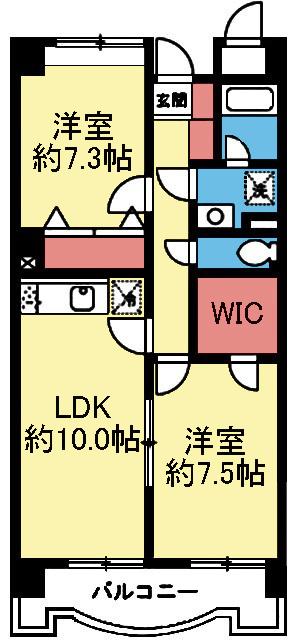 南向きの2LDK