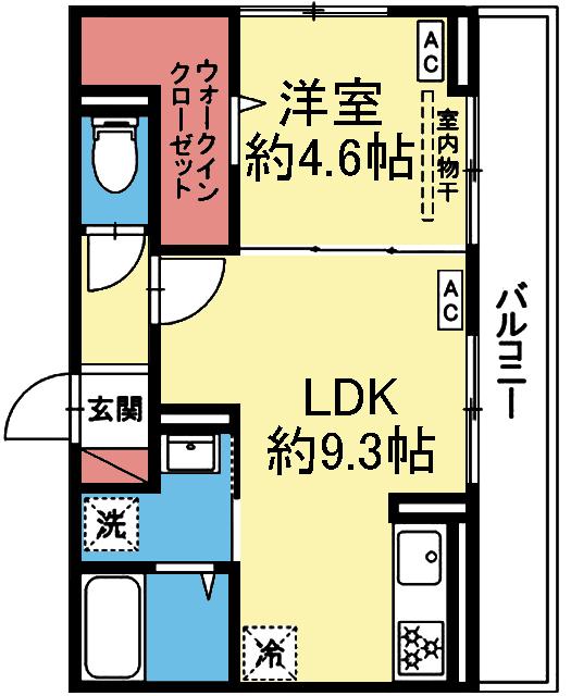東向き1LDK