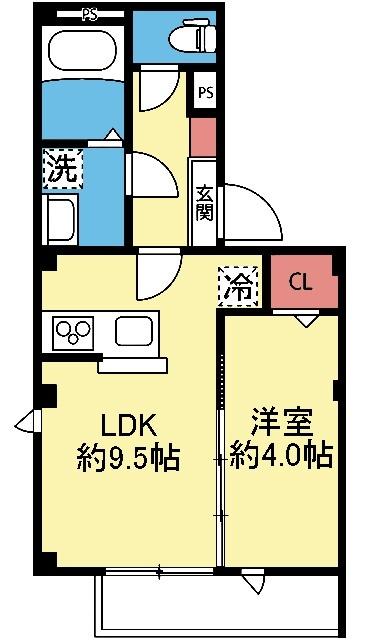 南西向き角部屋の1LDK