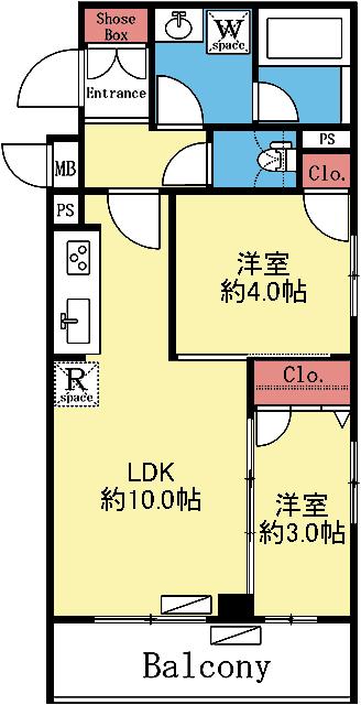 バルコニー南西向きです
