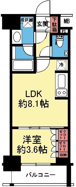 南西向き1LDK