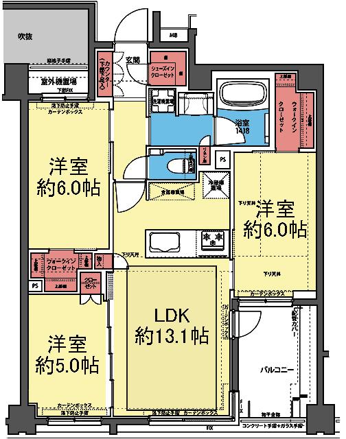 収納豊富な3LDK