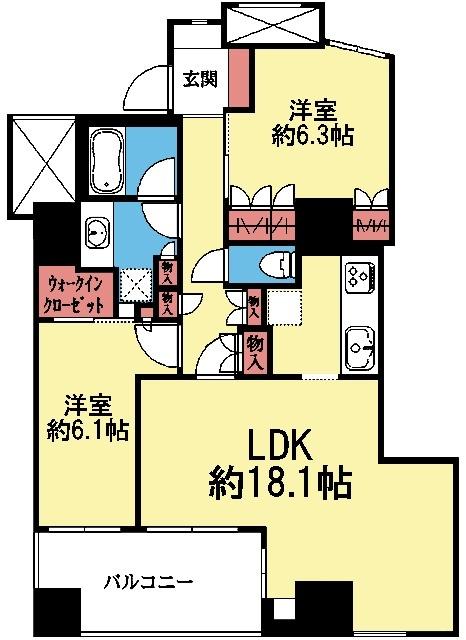 南向き2LDK