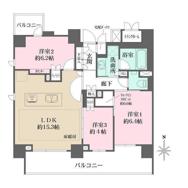 ザ・パークハウス武蔵新城フロント 間取り図画像