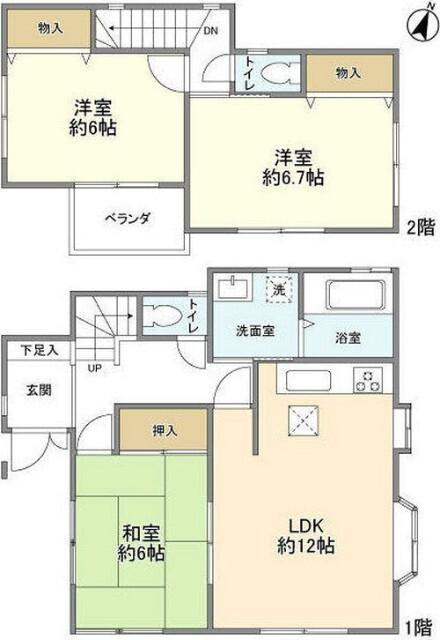 西大口貸家 間取り図画像