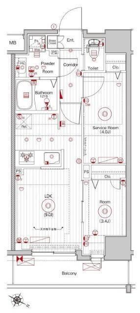 メイクスＷアート横浜関内 間取り図画像