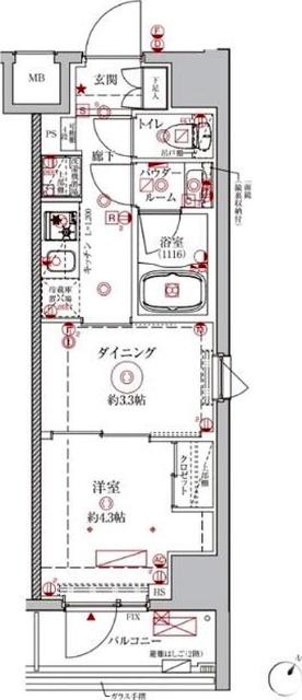 クレイシアＩＤＺ川崎ザ・テラス 間取り図画像