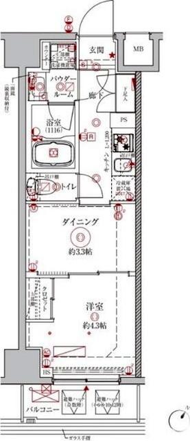 クレイシアＩＤＺ川崎ザ・テラス 間取り図画像