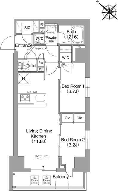 プライムブリス横濱関内 間取り図画像