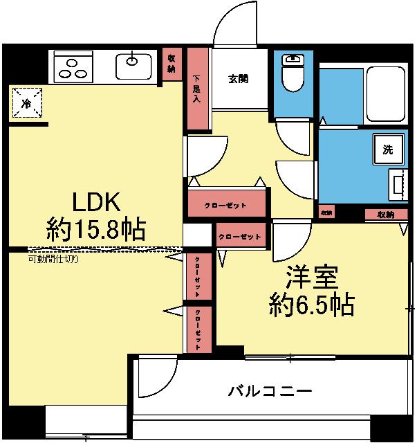 横浜市西区桜木町マンション 間取り図画像