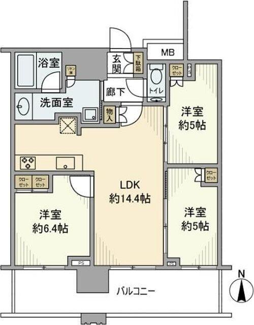 プラウドタワー武蔵小杉 間取り図画像