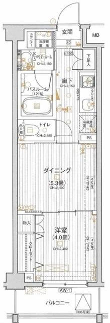 ＡＸＡＳ菊名ＬＲ 間取り図画像