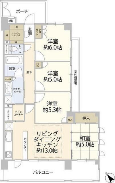 エクセレントスクエア相模大野 間取り図画像