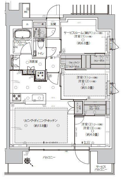 クリオ横濱鶴見セントラルマークス 間取り図画像