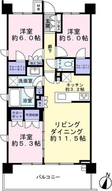 プロミライズ青葉台　Ａ棟 間取り図画像