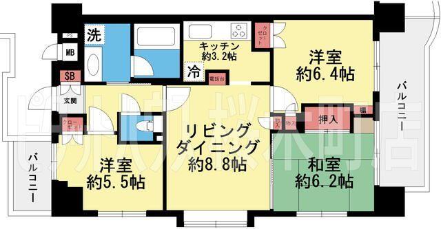 マイキャッスル平塚ロイヤルステージ 間取り図画像