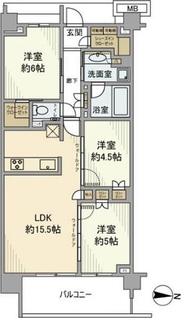 プラウド新丸子エアリーコート 間取り図画像