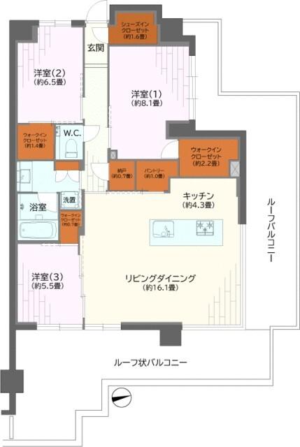 ヴェレーナグラン横浜野毛山公園 間取り図画像