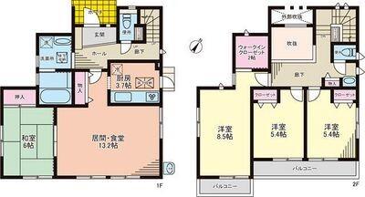 万福寺戸建賃貸住宅３号棟 間取り図画像