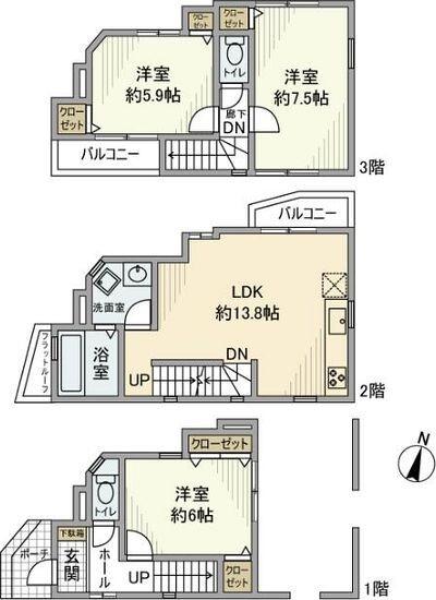 東古市場戸建 間取り図画像