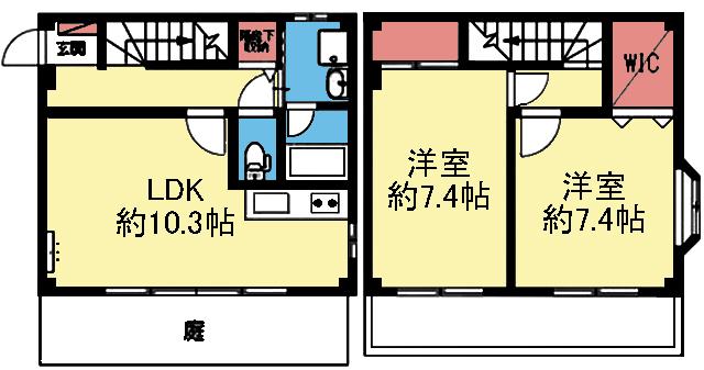 パールハイムB 間取り図画像