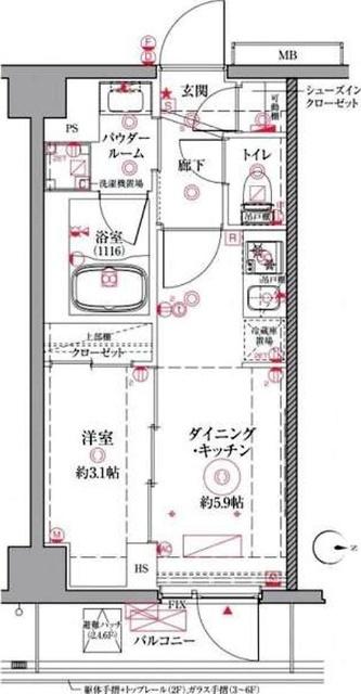 クレイシアＩＤＺ二子新地 間取り図画像
