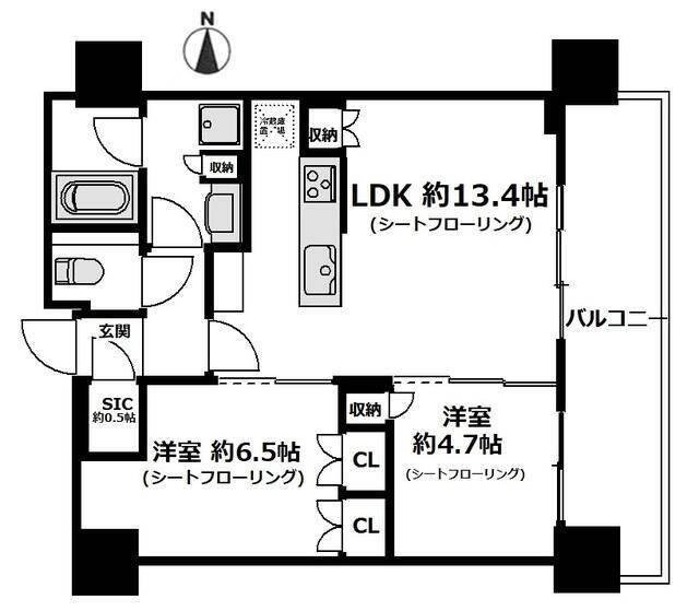 ＴＨＥ　ＹＯＫＯＨＡＭＡ　ＦＲＯＮＴ　ＴＯＷＥＲ 間取り図画像