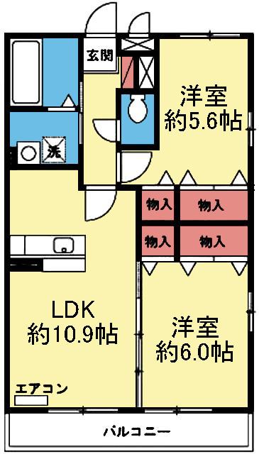 スカイヒル横濱六ッ川B棟 間取り図画像