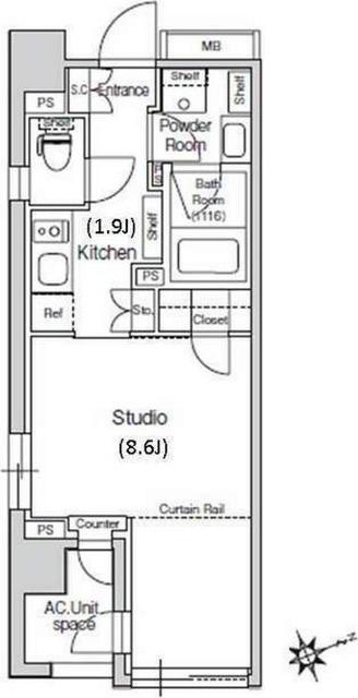 スタイリオ元住吉Ⅱ 間取り図画像