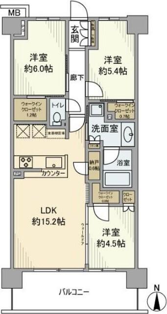 パークホームズ溝の口ミッドイースト 間取り図画像