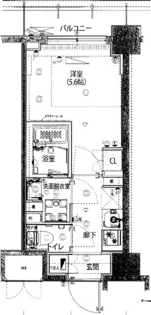 ハーモニーレジデンス武蔵小杉♯００２ 間取り図画像