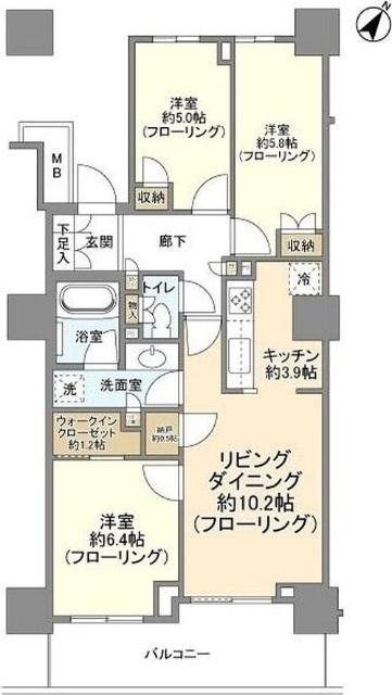 ミッドオアシスタワーズタワー棟 間取り図画像