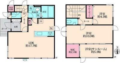 茅ヶ崎市新栄町戸建貸家 間取り図画像