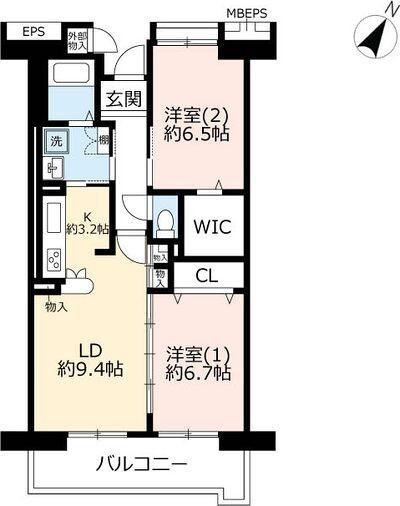 ＵＲコンフォール北原 間取り図画像