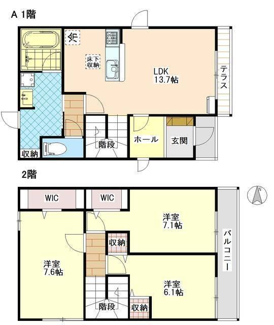 鴨居４丁目新築貸家 間取り図画像