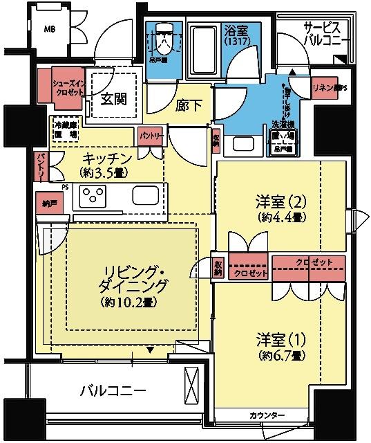 フロール横濱関内 間取り図画像