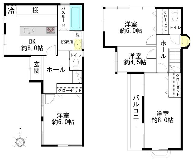 渡田山王町戸建 間取り図画像