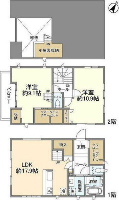 荏田北１丁目貸家Ｂ 間取り図画像