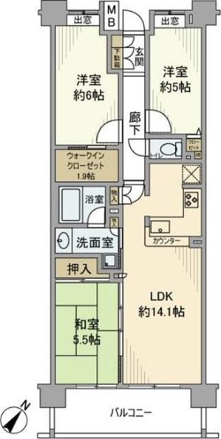 クレストフォルム横浜平沼 間取り図画像