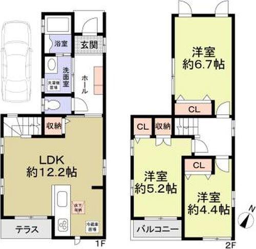 相生2丁目貸家2 間取り図画像