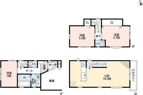 松見町三丁目貸家　３号棟 間取り図画像