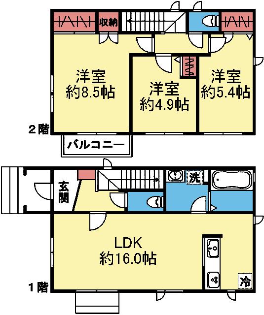 Aura B棟 間取り図画像