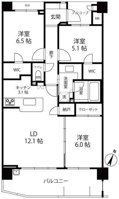 リーデンススクエアつきみ野　ソレイユコート 間取り図画像