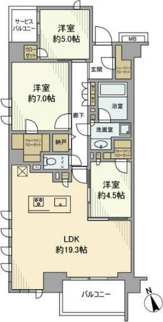 レーベン横浜山手　ＯＮＥ　ＷＡＲＤ　ＣＯＵＲＴ 間取り図画像
