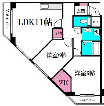 南向きの角部屋