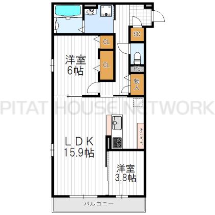 モンテゾーロ西田辺 間取り図写真