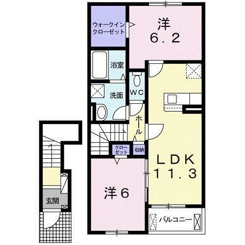 ノーブルＢ（204） 間取り図画像