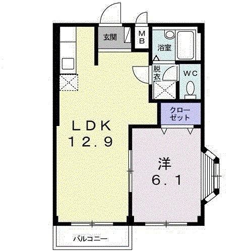 コーポウィスタリアＢ（201） 間取り図画像