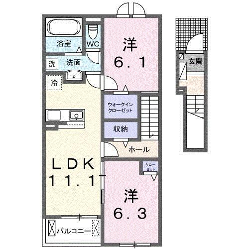 グランディス（202） 間取り図画像