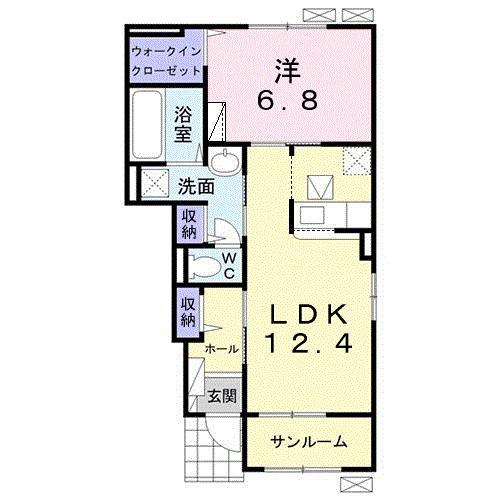 スウィーティーベル　Ｃ（104） 間取り図画像